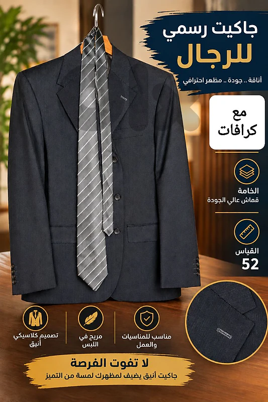 جاكيت رسمي قياس 52 بسعر 40$