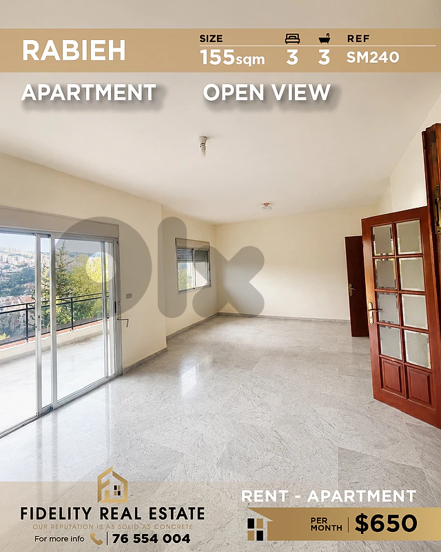 Apartment for rent in Rabieh SM240 شقة للإيجار في رابيه