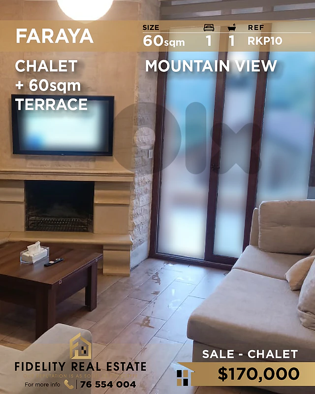 Chalet for sale in Faraya RKP10 شاليه للبيع في فاريا