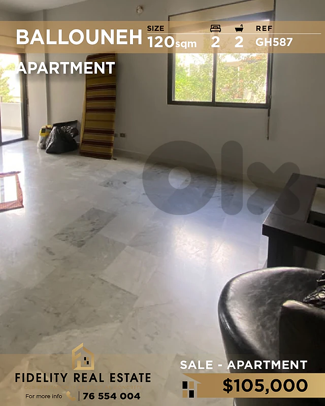 Apartment for sale in Ballouneh GH587 شقة للبيع في بلونه