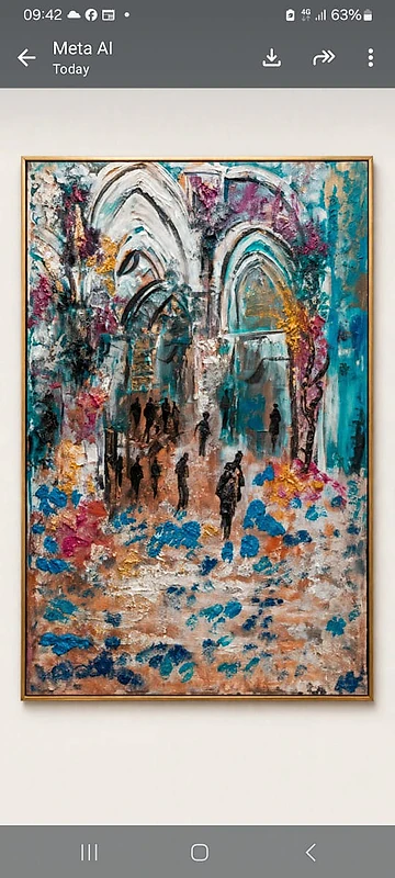 لوحه فنيهاصيله  رسم يد مش طباعه التقنيه سميك