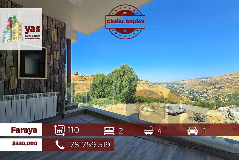 Faraya 110m2 | 100m2 Terrace | Duplex Chalet | Mountain View | DA |