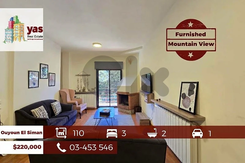 Ouyoun El Siman 110m2 | Furnished Flat | WellMaintained | View | DA