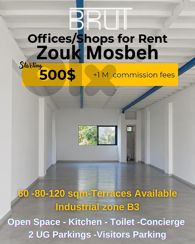 Offices, shops and warehouse for rent in zouk mosbeh