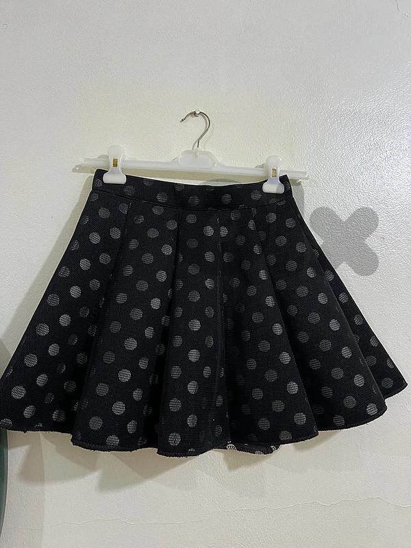 Black Polka-Dot Skater Skirt