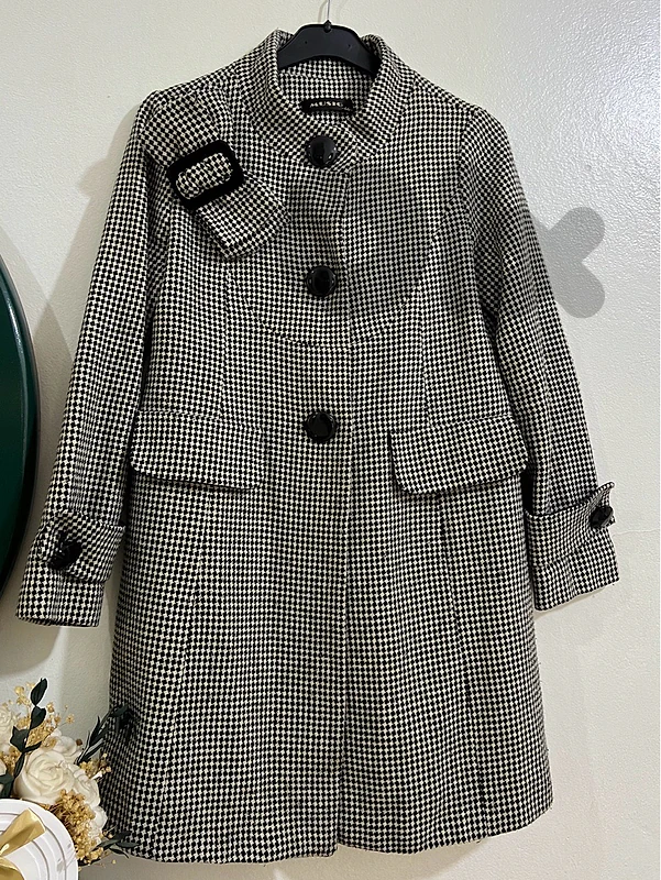 Houndstooth Pattern Coat