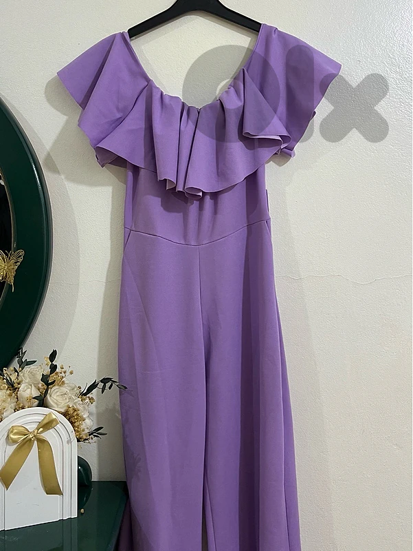 Off-Shoulder Lilac Jumpsuit