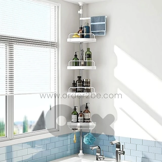 Adjustable Shower Corner Rack w/ 4 Shelves & Towel Holder
