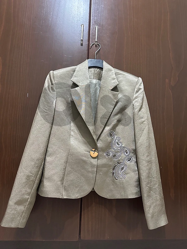 Vintage Raw Silk Blazer, Size M
