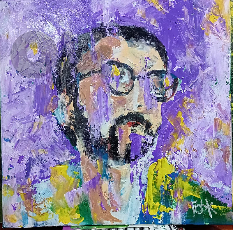 50 x 50 cm original acrylic  signed  painting