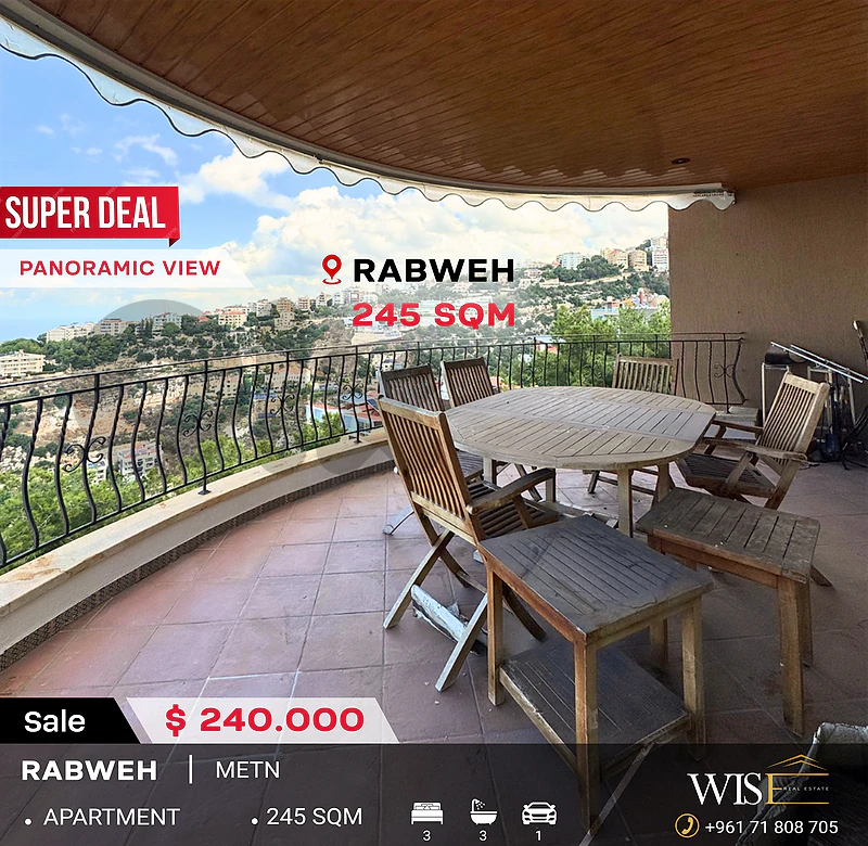 🏠 245 SQM Apartment for SALE in Rabweh! 🏠 245 SQM Apartment for SALE in Rabweh!