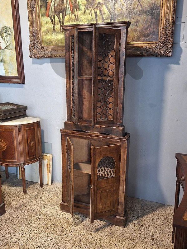 antique solid wood corner cabinet