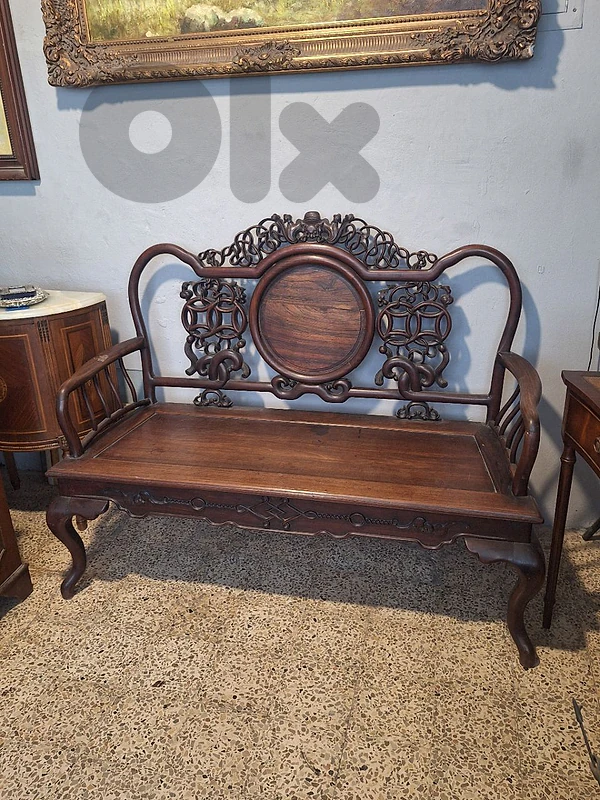 solid wood antique bench sofa