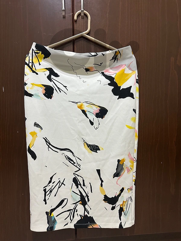 Jules & Leopold Abstract Watercolor Bird Print Pencil Skirt - Size XS