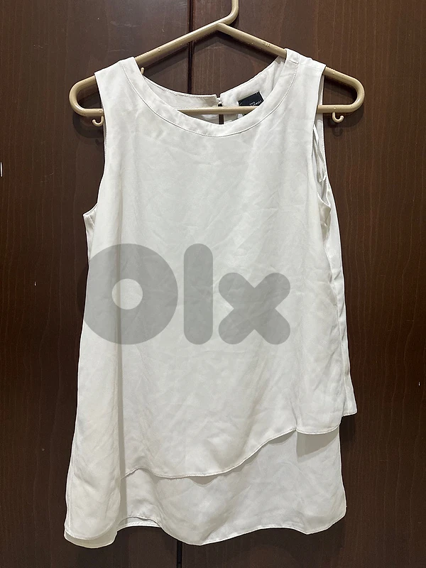 Vintage Your Sixth Sense White Layered Chiffon Sleeveless Blouse