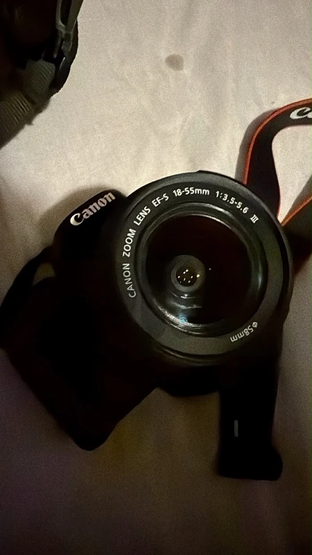 Canon 100D (Rebel SL1) + EF-S 18-55mm Lens, Charger, SD Card & Bag