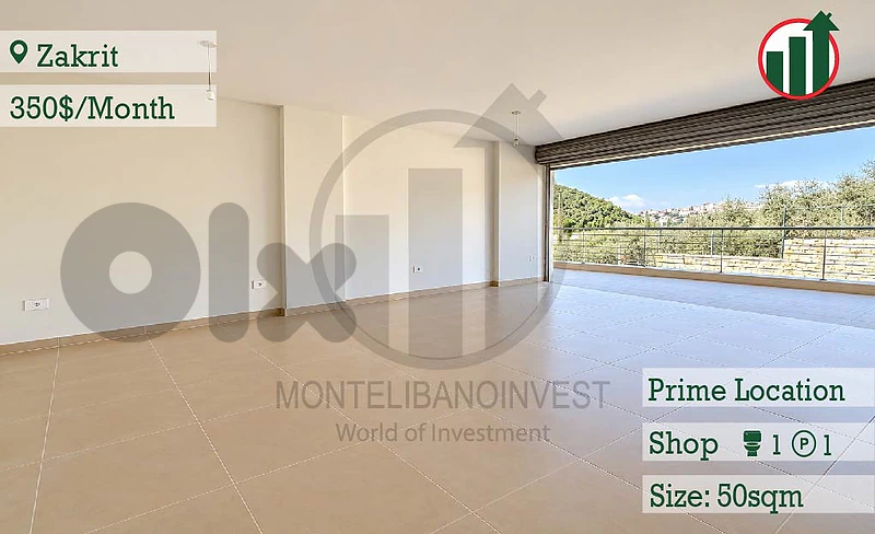 Very Prime Location Shop for Rent in Zakrit !!
