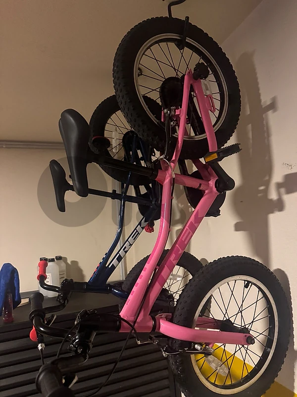 2 Trek Precaliber 16” Kids Bikes – Blue & Pink – With Training Wheels