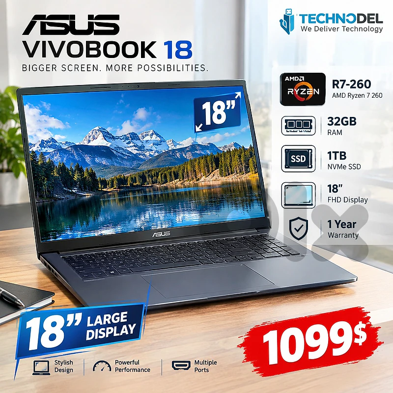 ASUS VIVOBOOK 18"   32GB 1tb nvme laptop