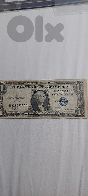 USA one dollar silver banknote year 1935