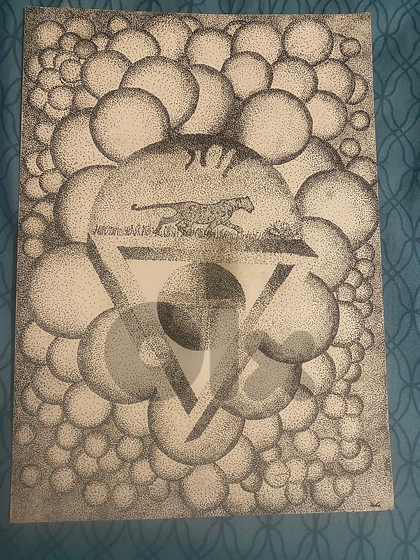 Original Pointillism Ink Artwork – Abstract / Surreal