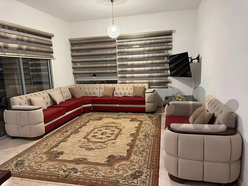 living room with curtains