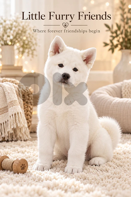 Pure White Japanese Akita Puppies Available Now!!!