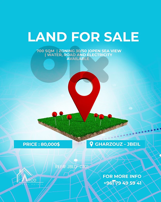 Land for Sale in Gharzouz Jbeil - أرض للبيع في غرزوز جبيل