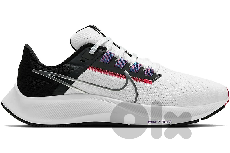 Nike Air Zoom Pegasus 38 White Black Flash Crimson (Women's)