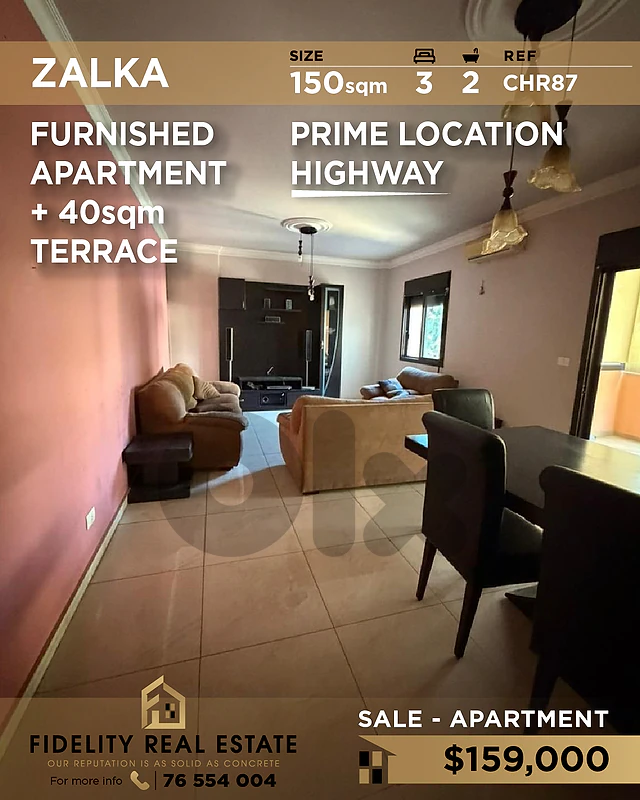Apartment for sale in Zalka CHR87 شقة  للبيع في زلقا،