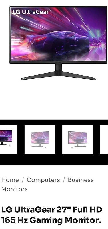 LG 165 hz monitor barley used with box and everything