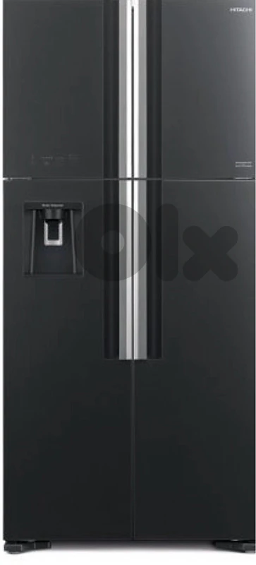 Hitachi 4-Door Fridge – Black Glass – Excellent Condition