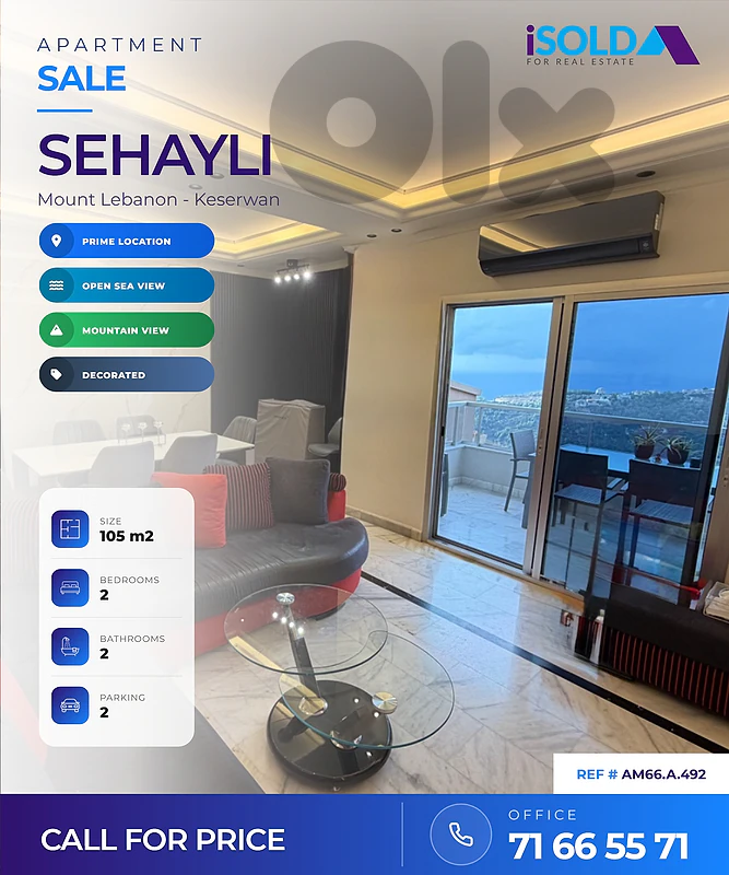 Apartment + Mountain&SeaView for Sale in Sehayleh - شقة للبيع في سهيله