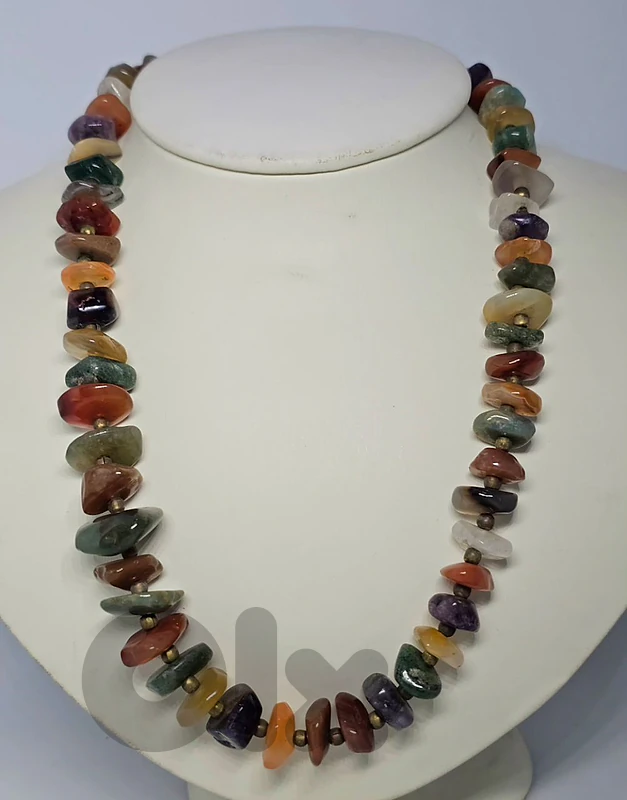 18$ Natural Multi-Gemstone Chip Necklace