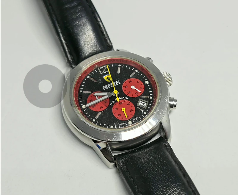 18$ ​Ferrari Chronograph Style Men's Watch – Black Leather Strap