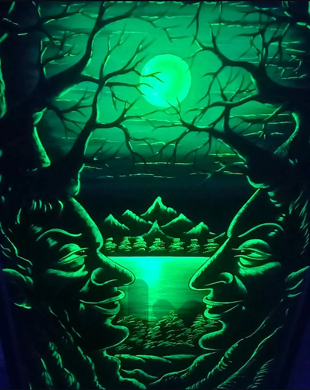 Framed Original UV/Blacklight Painting