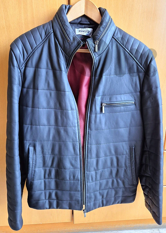 Genuine Leather Jacket Blue Size 50 NEW