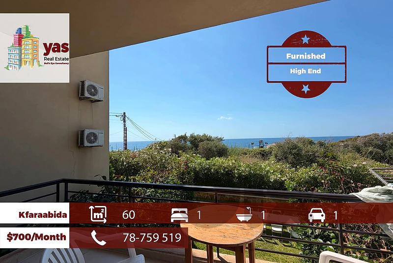 Kfaraabida 60m2 | Furnished | Sea View | Prime Location | MCH