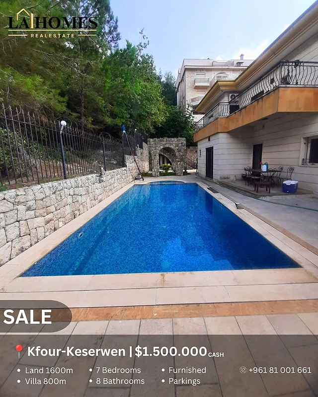 villa+land for sale in kfour فيلا + أرض للبيع في كفور