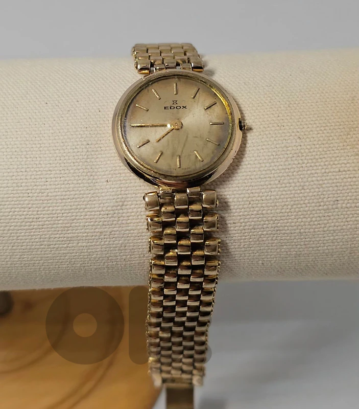 20 $ Vintage Edox Swiss Made Ladies Gold Plated 10 micron Watch work