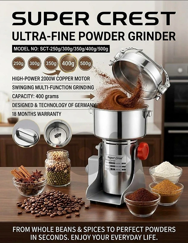 professional powder grinder 400g SUPERCREST مطحنة بهارات
