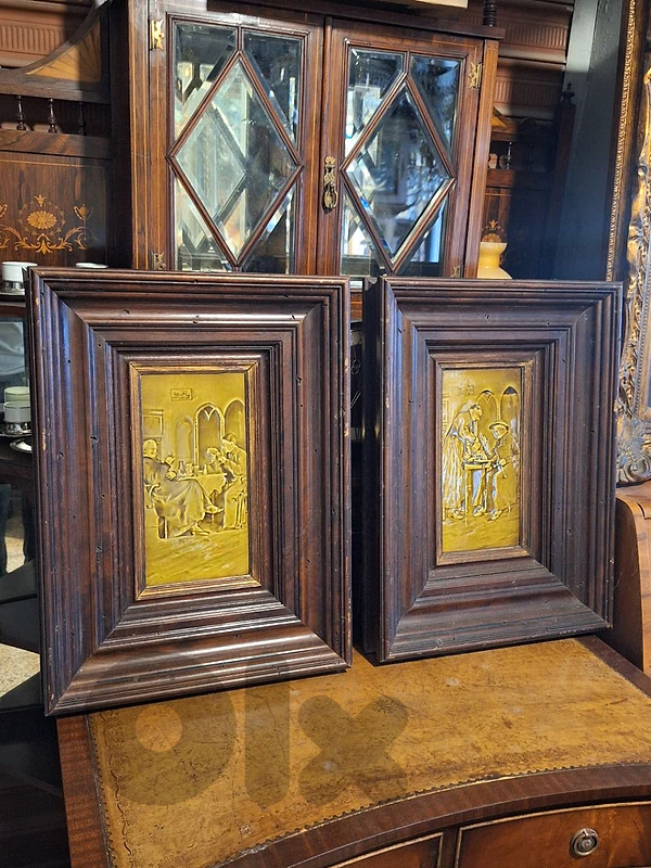pair of european ceramic porcelain wall decorations