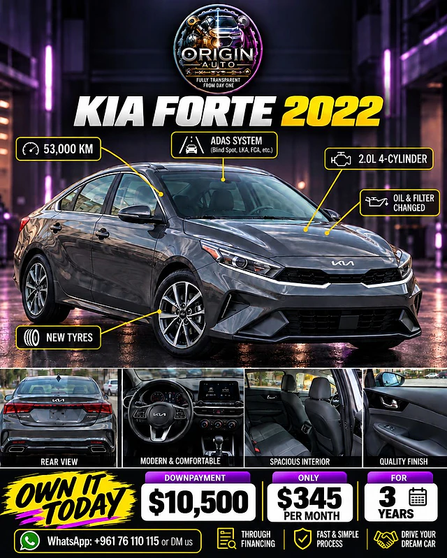 Kia Forte 2022 EX L (gt line on papers)
