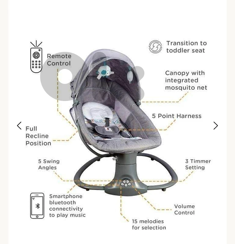 Mastela 3 in 1 Delux Multifunctional Bassinet Auto Swing