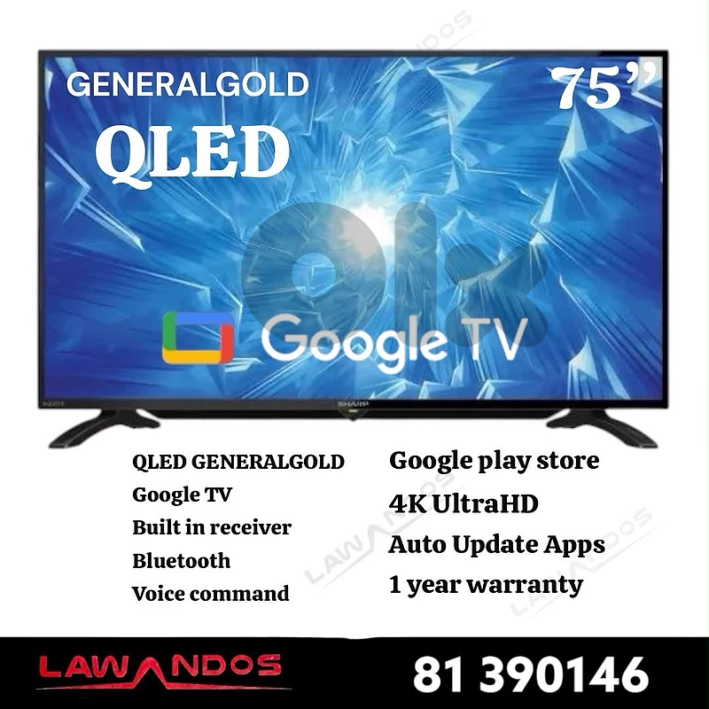 Led GENERAL GOLD 75” Google TV 4K UHD مع كفالة
