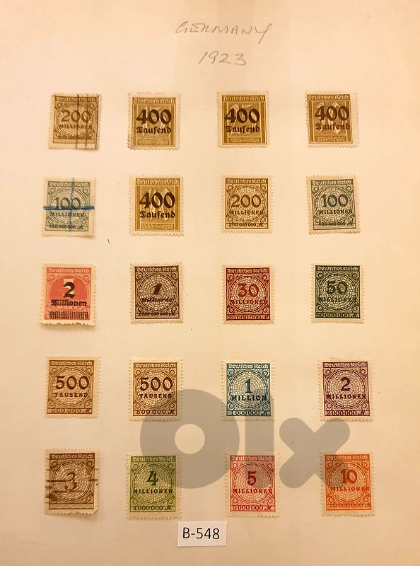 Germany 1923 Weimar Gov. 20 overprinted stamps Lot # B-548