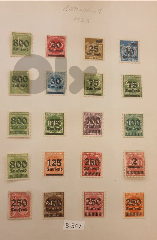 Germany 1923 Weimar Gov. 20 overprinted stamps Lot # B-547
