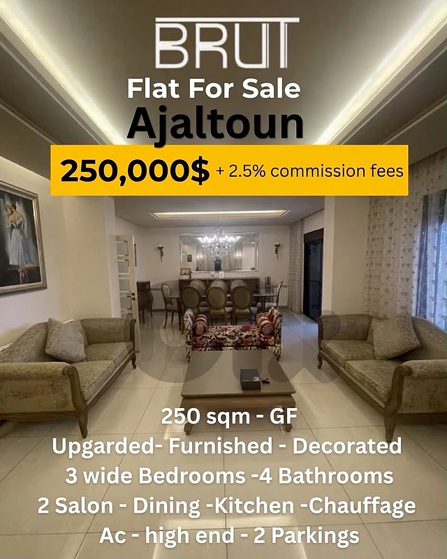 250 sqm Apartment for sale in Ajaltoun - high end 250 sqm Apartment for sale in Ajaltoun - high end