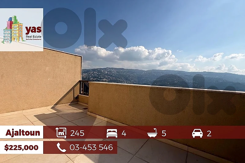 Ajaltoun 245m2 Duplex | Panoramic View | Super Luxurious | TYT |