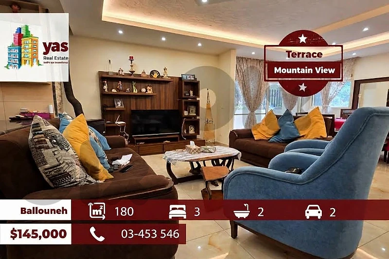 Ballouneh 180m2 | Terrace | Prime Location | Calm Area | TO/RKH